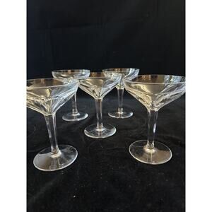 Val St. Lambert Elegance Signed Champagne Coupes / Tall Sherbets – Set of 5